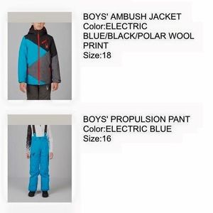 Spyder Boys 18 Ski Jacket and 16 Pants - NWT.